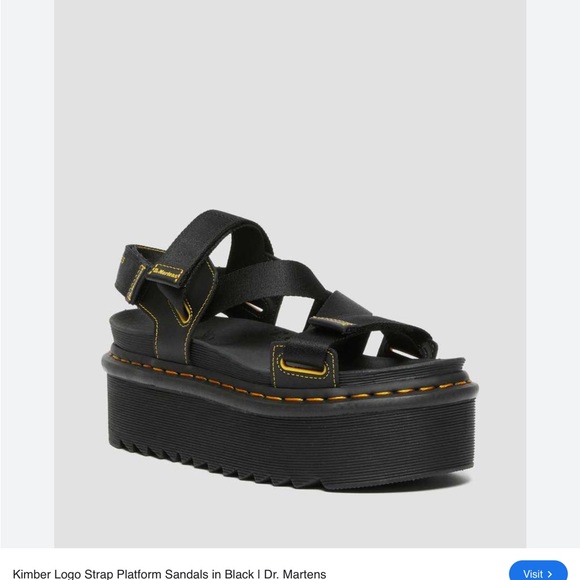 Dr. Martens Kimber Strap Black Platform Sandals - Picture 2 of 6
